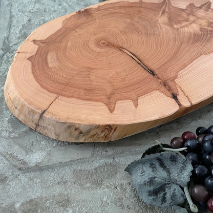 Live Edge Juniper Wood Charcuterie Board Medium Oval/12-13" Hand Crafted Entertaining Party Hosting Holiday Gift Idea Housewarming