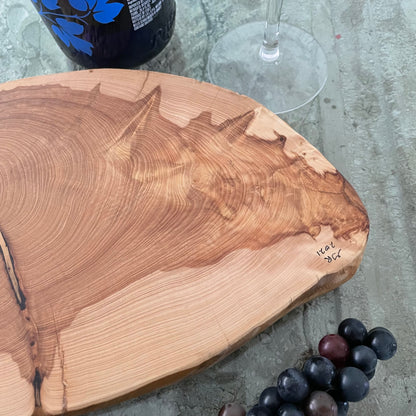 Live Edge Juniper Wood Charcuterie Board Medium Oval/12-13" Hand Crafted Entertaining Party Hosting Holiday Gift Idea Housewarming