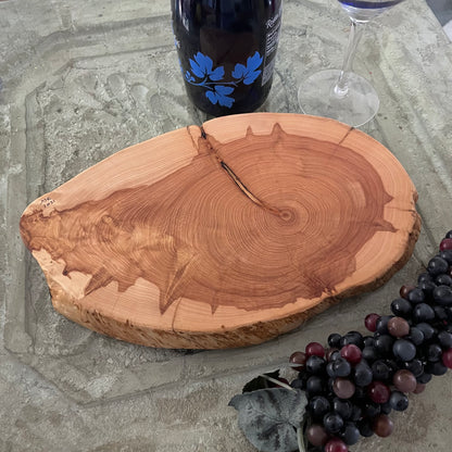 Live Edge Juniper Wood Charcuterie Board Medium Oval/12-13" Hand Crafted Entertaining Party Hosting Holiday Gift Idea Housewarming