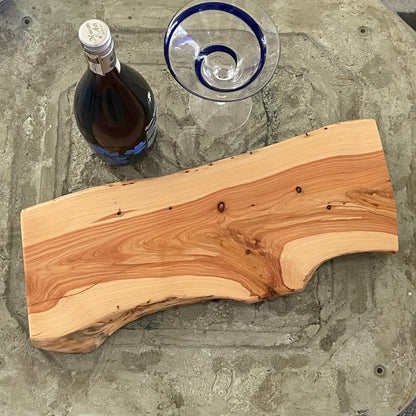 Hand Crafted Live Edge Juniper Wood Long Charcuterie Snacking Cheese Board Entertaining Party Hosting Holiday Gift