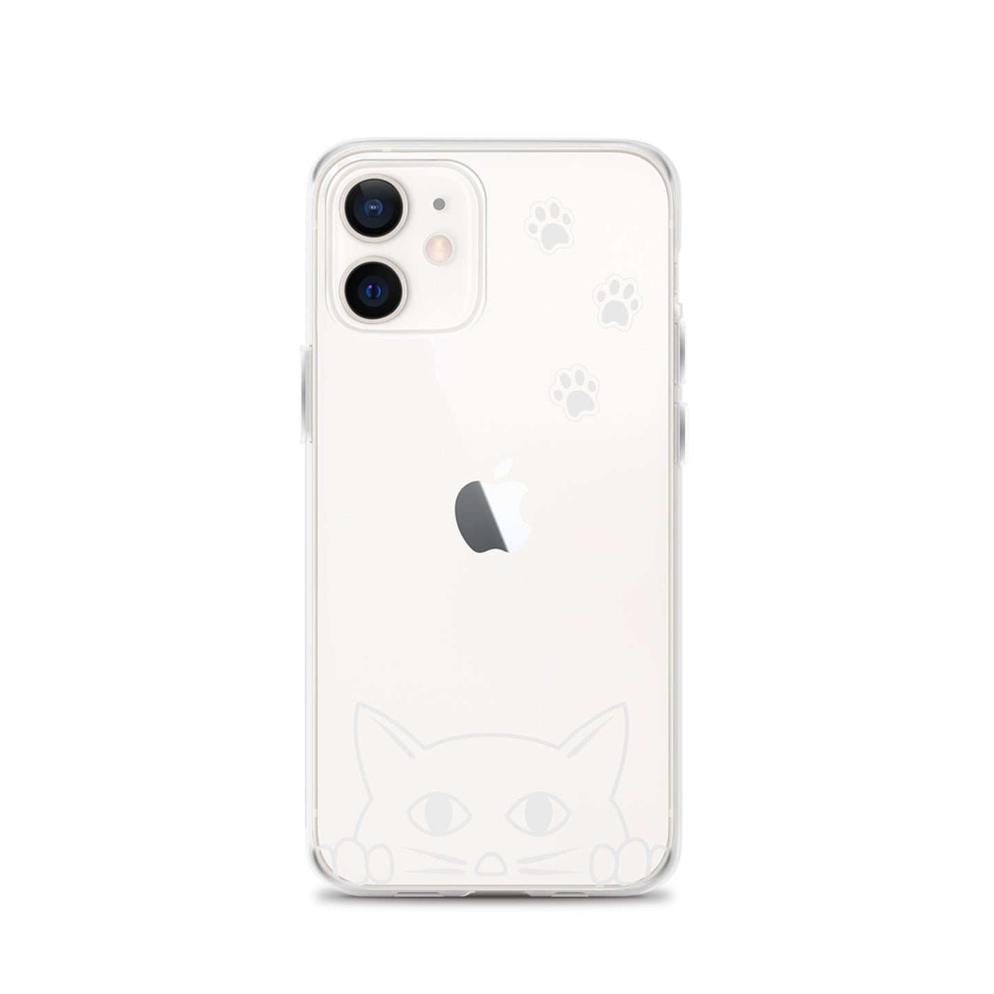 Peek-a-boo Cat Clear Case for iPhone® Slim Fit Sturdy Cover Protective Pawprint Design for Pet Lovers Moms Dads