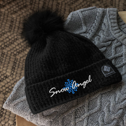 Columbia Snow Angel Pom-Pom Knit Beanie Microfleece Lined Snowflake Double Layer Women's Men's Gift Winter