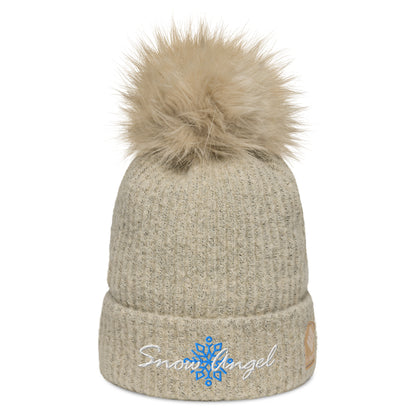 Columbia Snow Angel Pom-Pom Knit Beanie Microfleece Lined Snowflake Double Layer Women's Men's Gift Winter