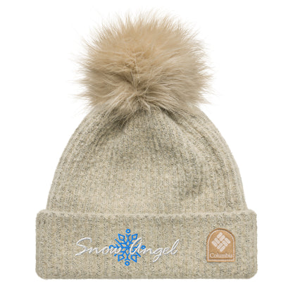 Columbia Snow Angel Pom-Pom Knit Beanie Microfleece Lined Snowflake Double Layer Women's Men's Gift Winter