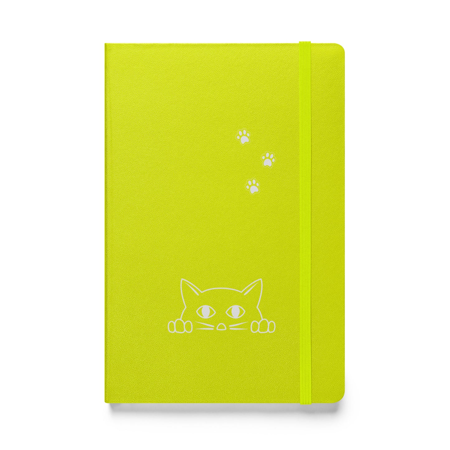 Lined Journal Notebook Peek-a-boo Cat Pawprint Design Medium 5.5" x 8.5" 80 pages Hardcover for Pet Lovers Women Men Writing Work School Office