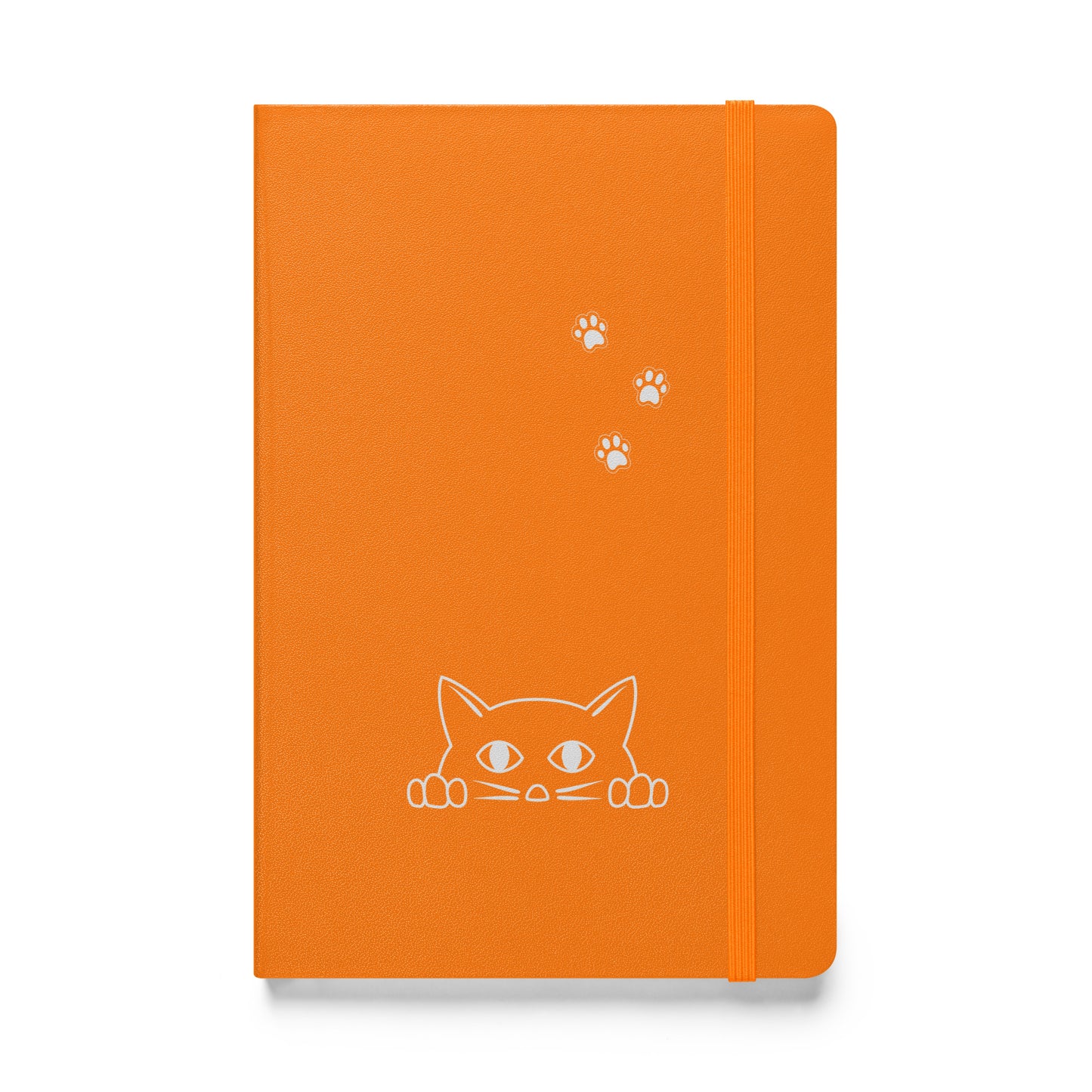 Lined Journal Notebook Peek-a-boo Cat Pawprint Design Medium 5.5" x 8.5" 80 pages Hardcover for Pet Lovers Women Men Writing Work School Office