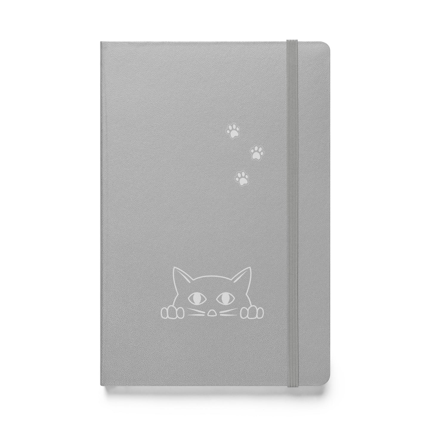 Lined Journal Notebook Peek-a-boo Cat Pawprint Design Medium 5.5" x 8.5" 80 pages Hardcover for Pet Lovers Women Men Writing Work School Office