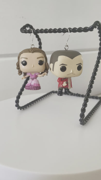 Pop Vinyl Earrings Hermione Viktor Hand Crafted Fandom Halloween Cosplay Fandom Repurposed Harry Potter