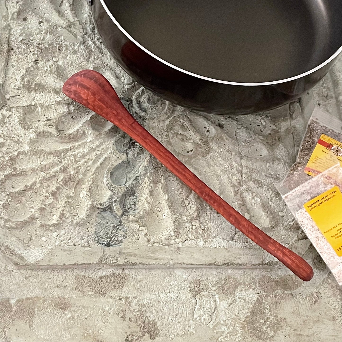 Medium Curved Spatula Red Gum 13.25" Reclaimed Wood Kitchen Utensil Handmade Charcuterie