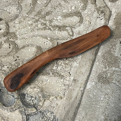 Mini Wide Blade Knife Spreader Black Walnut 6.75" Reclaimed Wood Kitchen Utensil Handmade Charcuterie