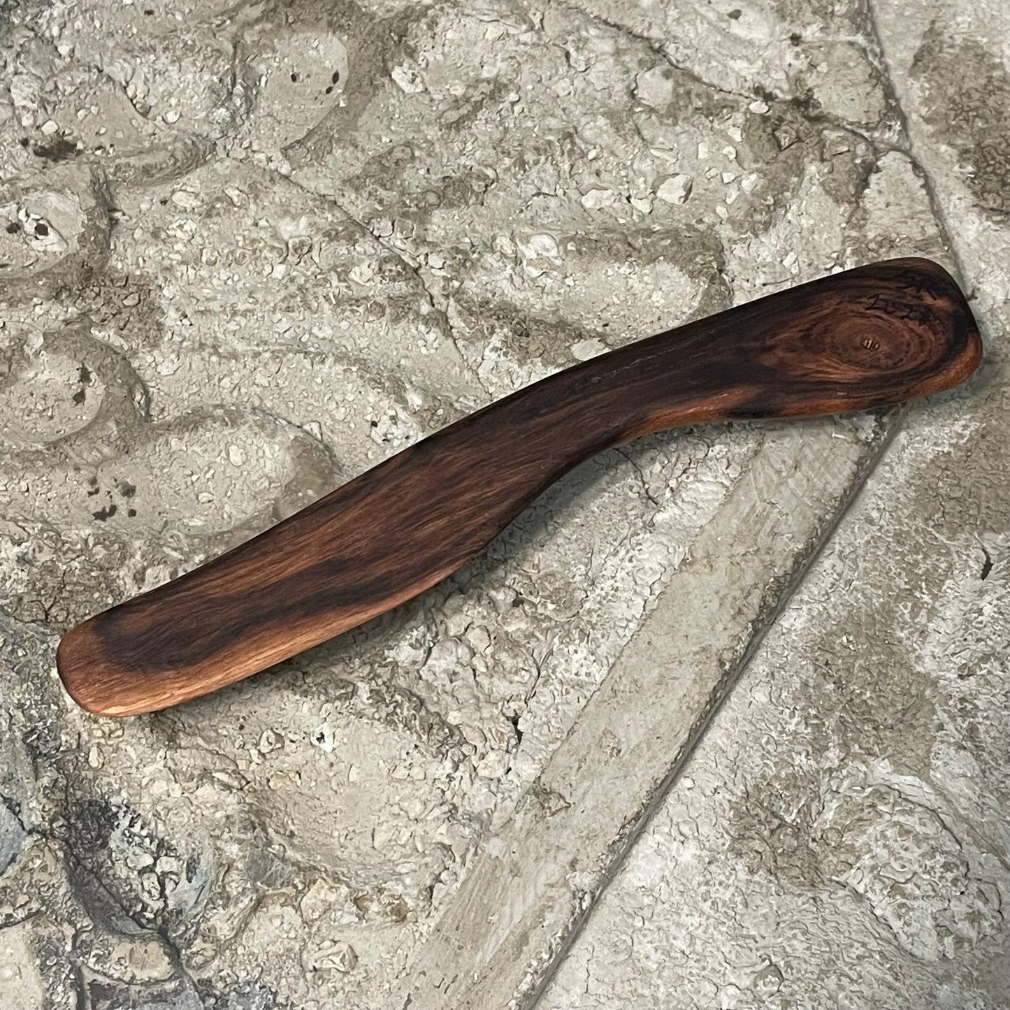Mini Wide Blade Knife Spreader Black Walnut 6.75" Reclaimed Wood Kitchen Utensil Handmade Charcuterie