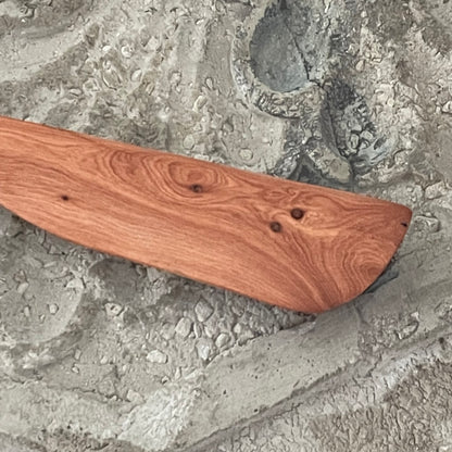 Medium Wide Edge Knife Spreader Cherry 10.5" Reclaimed Wood Kitchen Utensil Handmade Charcuterie