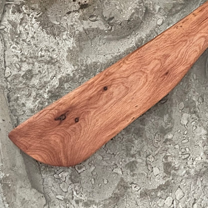 Medium Wide Edge Knife Spreader Cherry 10.5" Reclaimed Wood Kitchen Utensil Handmade Charcuterie